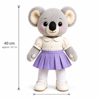 Boneka Koala Plush 40cm dengan Pakaian dan Sepatu yang Dapat Disesuaikan, Isi Kapas PP, Warna Kustom - OEM/ODM Mainan Hewan Boneka Kustom untuk Grosir
