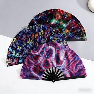 Éventails pliables <span class=keywords><strong>en</strong></span> PVC, grands, <span class=keywords><strong>arc</strong></span>-<span class=keywords><strong>en</strong></span>-<span class=keywords><strong>ciel</strong></span>, colorés, pour festivals et défilés - Product Image 4