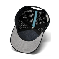 Casquette de baseball unisexe sportive en nylon perforé imperméable à 5 panneaux, profil moyen, avec motif classique, idéale pour le golf