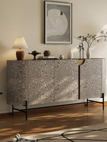 Console d'entrée moderne de luxe léger, en bois massif, motif d'arbre, forme ovale, meuble d'appoint artistique mobile, mobilier de maison