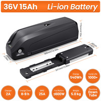 Batterie Li-ion 36V 15Ah 18650 pour Vélo Électrique, Stock UE, Akku Hailong pour Tube Diagonal 540Wh avec Couvercle Étanche pour Moteur 500W Max