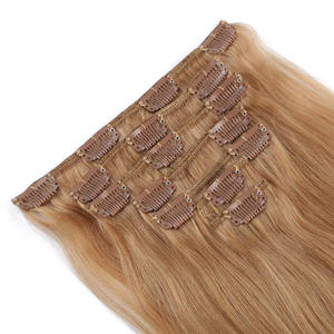 Uramy Extensions de cheveux humains à clip doublement étirées, cheveux humains artificiels à clip sans couture - Product Image 2