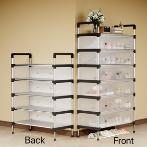 Scarpiera in Metallo a 3 Livelli <span class=keywords><strong>con</strong></span> Copertura Antipolvere, Portascarpe per Armadio, Ingresso, Soggiorno - Vendita all'Ingrosso - Product Image 3
