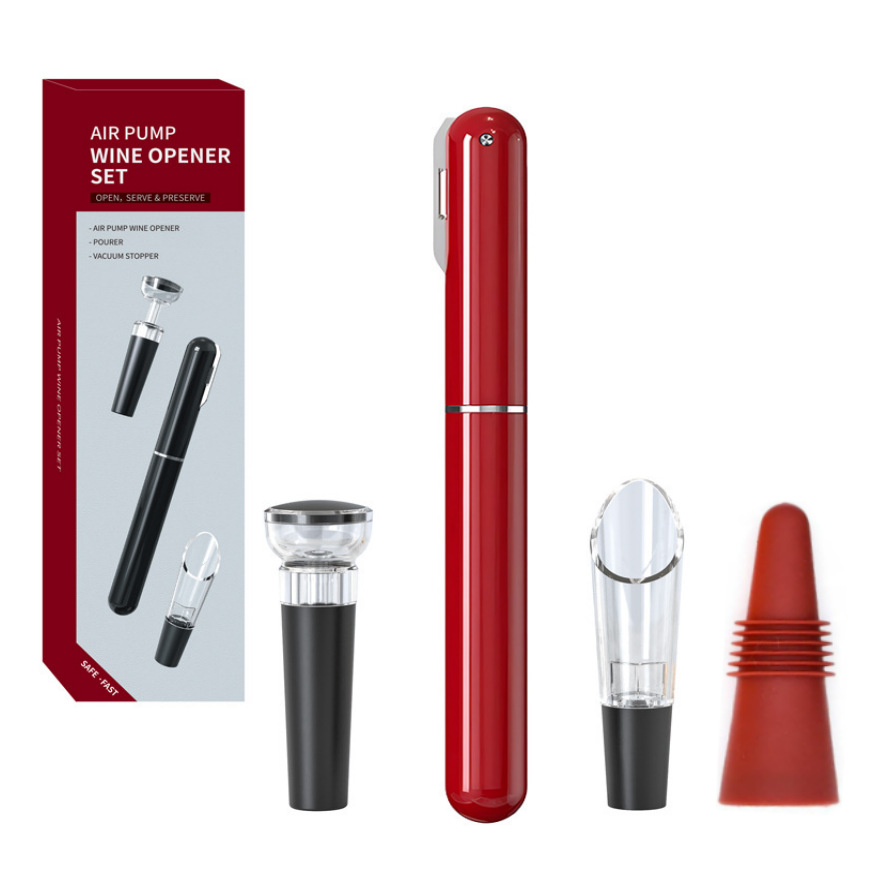 Ouvre-bouteille à pression d'air en forme de stylo, ensemble de 4 pièces