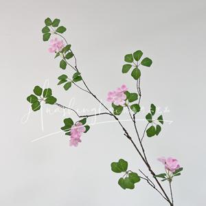 Branche de fleur rose artificielle en soie, haute simulation, pour décoration intérieure et accessoires de mariage - Product Image 1