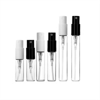 Livraison Rapide Vente Chaude Flacons de Parfum 1ml 2ml 3ml Bouteille Échantillon en Verre 5ml avec Pompe Vaporisateur en Plastique Mini Bouteilles Testeur