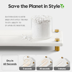 Tappetino per l'essiccazione del rubinetto in oro che assorbe l'acqua del sottobicchiere bianco 10 "X 4" portasapone portasapone alzata - Product Image 3