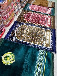 Tapis de prière musulman en velours pelucheux à poils longs, lavable, antidérapant, portable et pliable - 70"x110" - Product Image 6