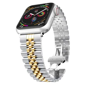 Bracelet de luxe en acier inoxydable pour Apple Iwatch SE 6 5 4 3 44mm 42mm 40mm 38mm, Bracelet en métal