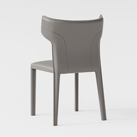 Chaise de salle à manger en cuir de selle italien style nordique, luxe léger, haut de gamme, avec dossier et soutien lombaire, pour la maison et les restaurants