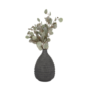 Vaso in ceramica contemporaneo a coste per l'arredamento del soggiorno e come complemento decorativo per la casa, vaso decorativo per fiori per camera da letto o ufficio - Product Image 2