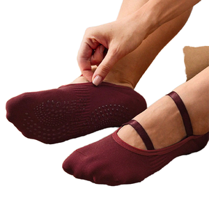 Grip Low-cut Sports <b>Socks</b> Taiwan Made Spandex <b>Polyester</b> Cotton Blend Anti-slip Knitted Yoga Dance Crew <b>Socks</b> - Product Image 1