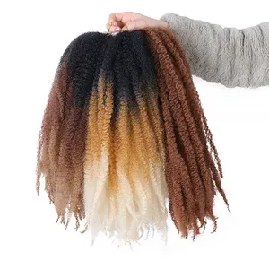 Julianna Kanekalon 18 "100G Weich Grau Peruca Cheveux Cuban Twist Synthetische Häkel verlängerungen Marley Flechten Afro Kinky Hair