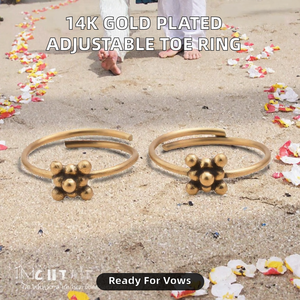 Bague d'orteil ajustable en laiton plaqué or avec fleur, bijou de pied ouvert pour femme, idéal pour la plage et les soirées - Product Image 2