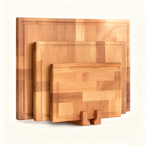 Set di <span class=keywords><strong>3</strong></span> taglieri di Acacia solido con supporto a tavola di 2 <span class=keywords><strong>cm</strong></span> di <span class=keywords><strong>spessore</strong></span> <span class=keywords><strong>tavole</strong></span> di legno con scanalatura di succo - Product Image 1