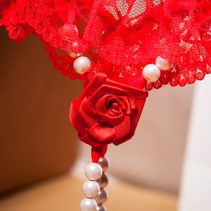 <span class=keywords><strong>Perizoma</strong></span> Floreale <span class=keywords><strong>in</strong></span> Pizzo con Perline Stile Europeo e Americano, Sexy e Trasparente, Temptation Rose, Intimo Femminile - Product Image 4