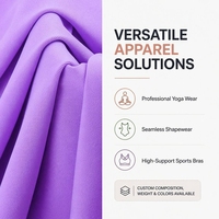 Tela de Yoga de Alta Densidad, 4 Hilos Elásticos, 75% Nailon, 25% Elastano, Tejido de Punto Interlock Doble Cepillado, para Ropa Deportiva
