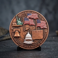 Pièces de monnaie commémoratives patriotiques et imposantes du 250e anniversaire, en métal, avec drapeau coloré et aigle, pour personnalisation OEM professionnelle