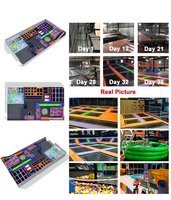 Parc de trampolines intérieur personnalisé de 2000 m² pour enfants et adultes, équipement de trampolines, jeux interactifs, grands toboggans