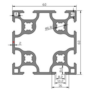 Profilé en aluminium industriel en stock, norme européenne 6060G, profilé en aluminium à double rainure, échantillon de découpe gratuit, traitement sur mesure - Product Image 2