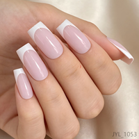 Faux Ongles à Presser en Gros Marque Privée 10 Pièces Courts Amande French Doux Certifiés GMPC Fournisseur d'Usine