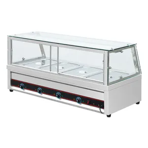 Nhà Hàng thép không gỉ tự chọn ấm hơn điện Bain Marie nhà bếp tự chọn phục vụ thực phẩm ấm hơn hiển thị