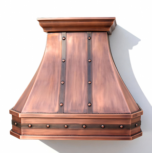 高級別荘のキッチン用アンティーク手打ち銅製レンジフード - Product Image 4