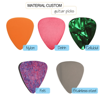 Plaques de plectres de guitare/basse en celluloïd personnalisées avec logo, imprimées sur mesure, épaisseurs 0.46/0.61/0.71/0.81/0.96/1.0/1.2/1.5mm, vente en gros