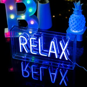Custom Led Letters Store Logo Boba Neon Signs Led Billiards Marry Me Relax Poker Good Vibes Game Acrylic Neon Signs