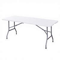 Table pliante rectangulaire en PEHD moulé par soufflage, modèle Z180, pour mobilier d'extérieur, stand, pique-nique, camping, marché nocturne, rangement