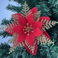 Décorations de Noël Fleurs artificielles Ananas Tissu floqué Poudre Style nordique Guirlande de Noël Arbre de Noël Fabriqué en usine 6 pouces