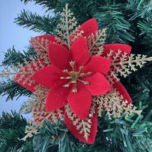 Décorations de Noël Fleurs artificielles Ananas Tissu floqué Poudre Style nordique Guirlande de Noël Arbre de Noël Fabriqué en usine 6 pouces - Product Image 6