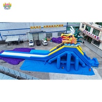 AIRFUNPRO Château gonflable commercial en PVC écologique pour 10 personnes, grand modèle USA, avec toboggan bouche de dragon