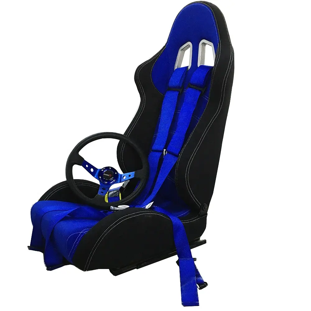 Tùy Chỉnh Thiết Kế Phong Cách Thể Thao Màu Xanh Racing Car Seat Chỉ Đạo Wheel Seat Belt Phong Cách Xe Nội Thất