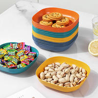 Assiettes à dîner réutilisables Assiettes pour enfants Jeu d'assiettes en plastique multi-usages avec base