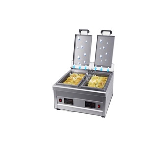 110V商用电熨斗，用于煎饺和春卷，双头便携式炉具，带大锅 - Product Image 1
