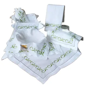 Gratis Monster Oem Goedkope Kerst Geborduurd Katoen/Linnen Tafelloper Cocktail Placemats Tafel Linnengoed Doek Servetten