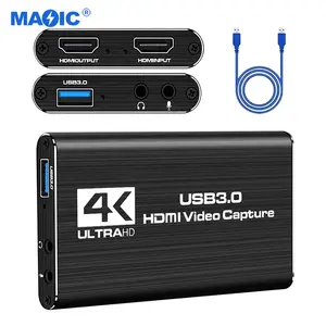 Peralatan pengambilan Video 4K USB 3.0 HDMI, penangkap Video kartu penangkap Video HDMI untuk Streaming langsung