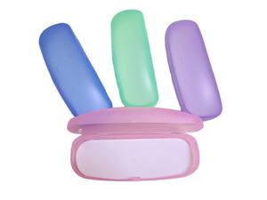 Étui à lunettes professionnel en PVC bleu transparent, <span class=keywords><strong>grand</strong></span> format, rigide, pour protection des lunettes, sac de rangement pour lunettes - Product Image 2