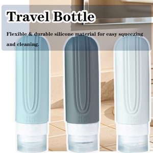 AMZ Hot Travel <b>Bottles</b> for Toiletries 90ml/3oz Travel Containers BPA Free Leak Proof 4pcs Sets Silicone Squeezable Travel <b>Bottle</b> - Product Image 2