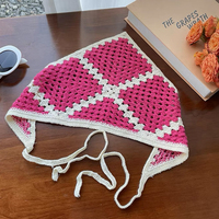 Triangulo Con Banda Cabeza Crochet Colorido Patrón lindo Turbante Bandana Pañuelo para el cabello Tie Back Head Wrap Hairbands