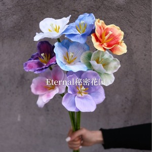 Tulipe artificielle Secret Garden à tige unique, couleur violet foncé, en plastique et soie, pour la décoration de la maison et des mariages - Product Image 2