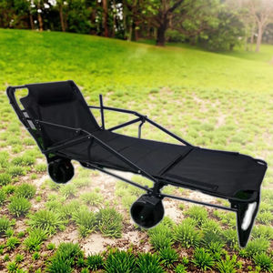 Draagbare roestvrijstalen vouwwagen met vier wielen voor buitengebruik, kamperen, picknicks en reizen, grote opbergcapaciteit. - Product Image 3