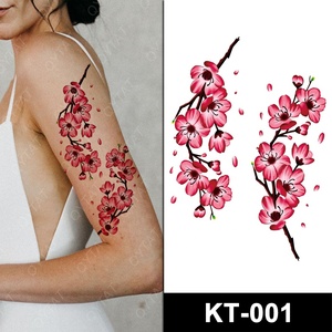 Tatouage temporaire floral sexy pour femmes et filles, personnalisé et en gros, imperméable, de haute qualité, sans danger pour la peau, pour le bras, l'épaule, le dos, le <span class=keywords><strong>pied</strong></span>, la jambe - Product Image 1
