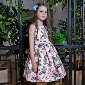 Stilnyashka 13295-15 çiçek prenses elbise kız, kızlar için elbiseler yaz, çiçek kız çocuk elbiseleri çocuk giyim toptan