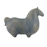RZLN11-A-S Sculpture de cheval en céramique antique faite à la main Art déco Sculpture de cheval amusante et mignonne Décoration de chambre à coucher Décoration de la maison Statuette de cheval gras