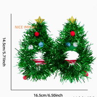 Lunettes de Noël style chapeau de Noël pour adultes et enfants, décorations de fête, monture de lunettes à rayures colorées, décorations de Noël