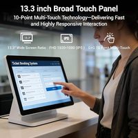 PC industriel tout-en-un avec écran tactile de 13,3 pouces, panneau argenté, Celeron N5095, écran FHD IPS, Win11 Pro, 8 Go de RAM, 128 Go de stockage