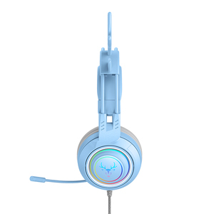 Audífonos HiFi con Diseño de Cuernos y Micrófono para PS5, Auriculares Gamer para Chicas, RGB Negro Rosa, Casco para PC, Laptop, Teléfono, PS4 - Product Image 6