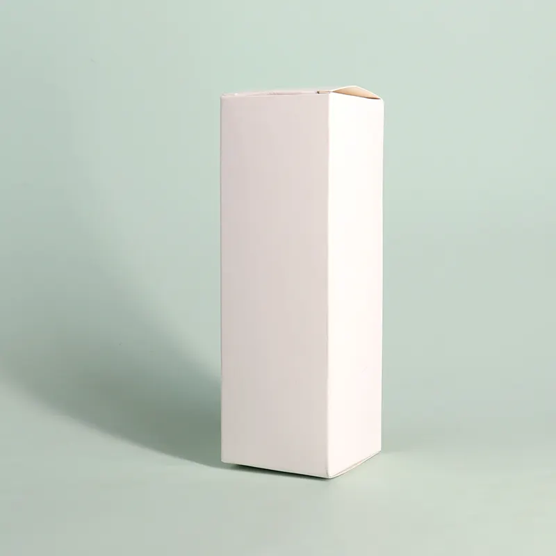 Beyaz karton dikdörtgen kalınlaşmış katlanır kozmetik çantası küçük kutu